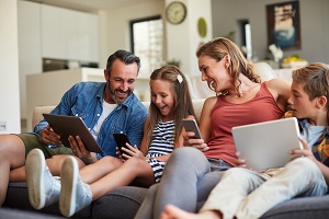 90.6% of households with internet access at home