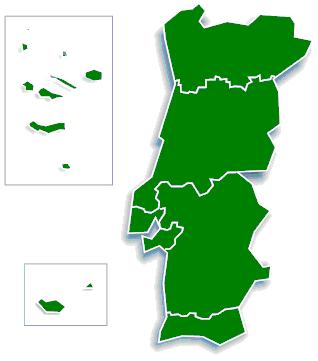 Mapa de Portugal - Recenseamento agrícola